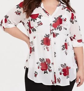 Torrid Emma - Chiffon Babydoll Tunic Size 2 NWOT